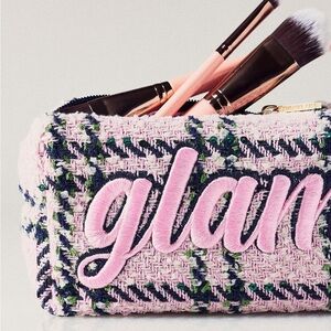New! Anthropologie Shiraleigh X Anthropologie Cosmetic Bag in Plaid Glam.